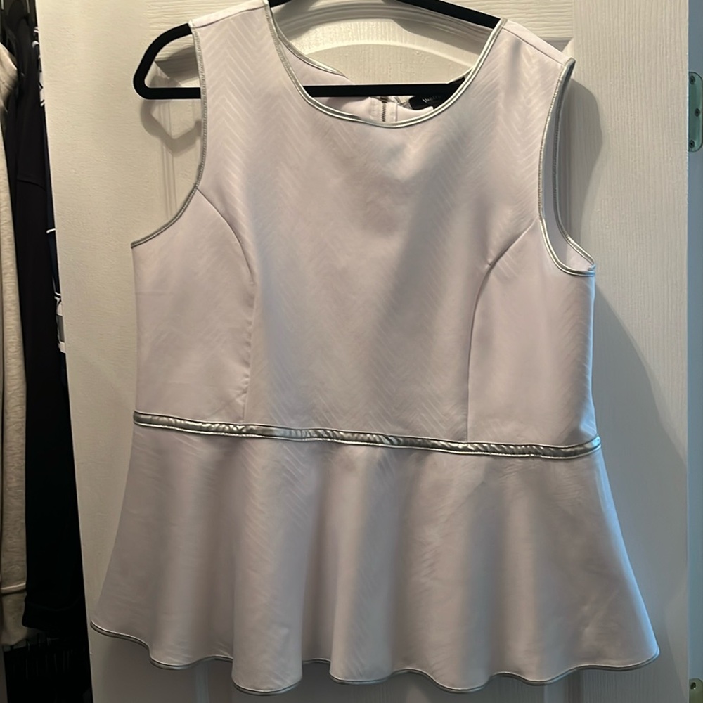 White Peplum Top